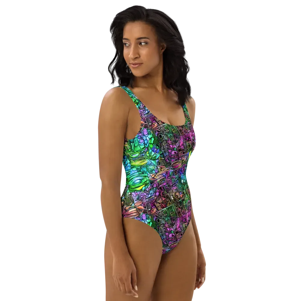 Ultraviolet Uproar on One-Piece Swimsuit — Right
