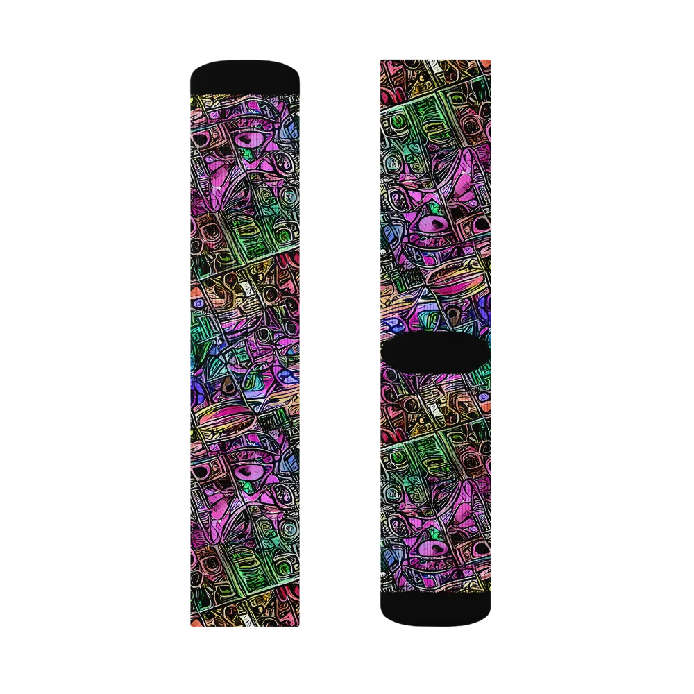 Ultraviolet Uproar on Socks — Left Sock