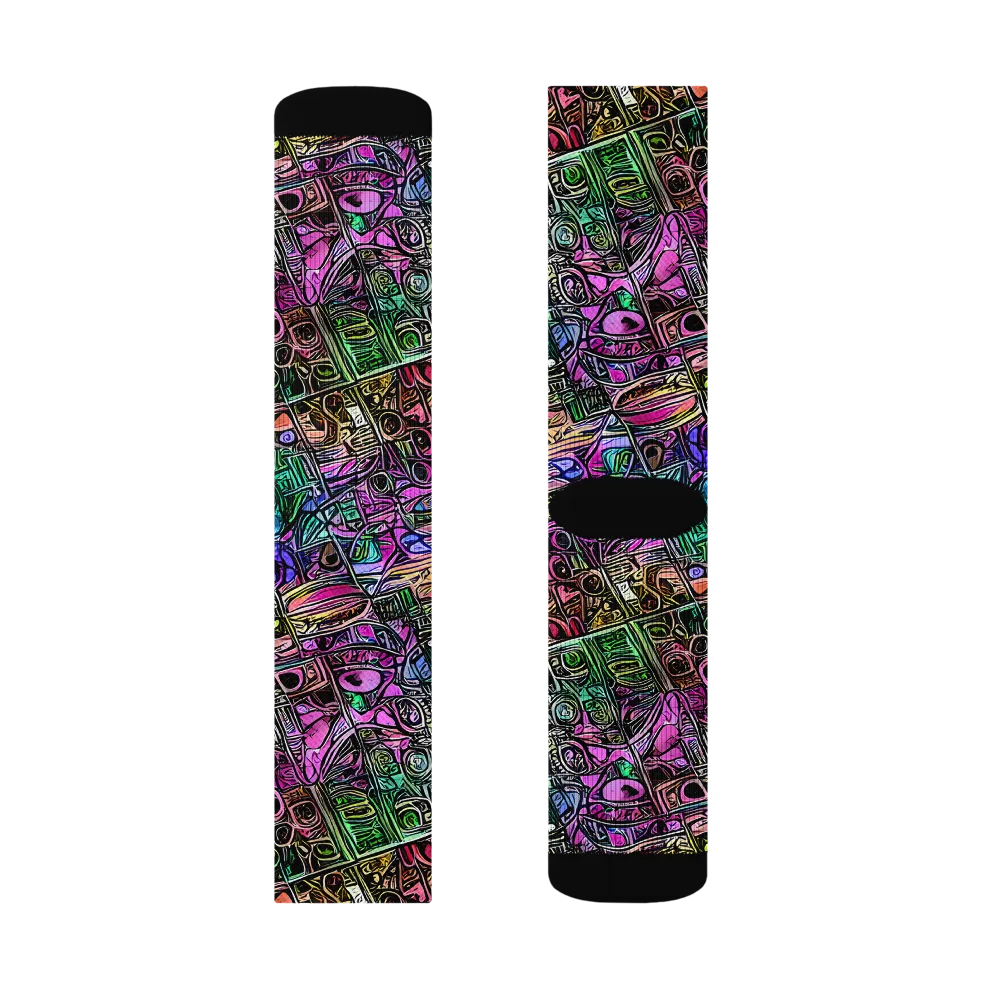 Ultraviolet Uproar on Socks — Right Sock