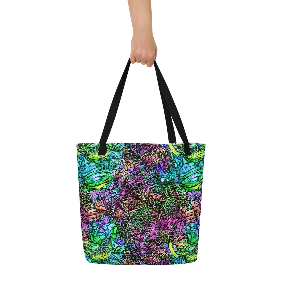 Ultraviolet Uproar on Large Tote Bag W/ Pocket — Front