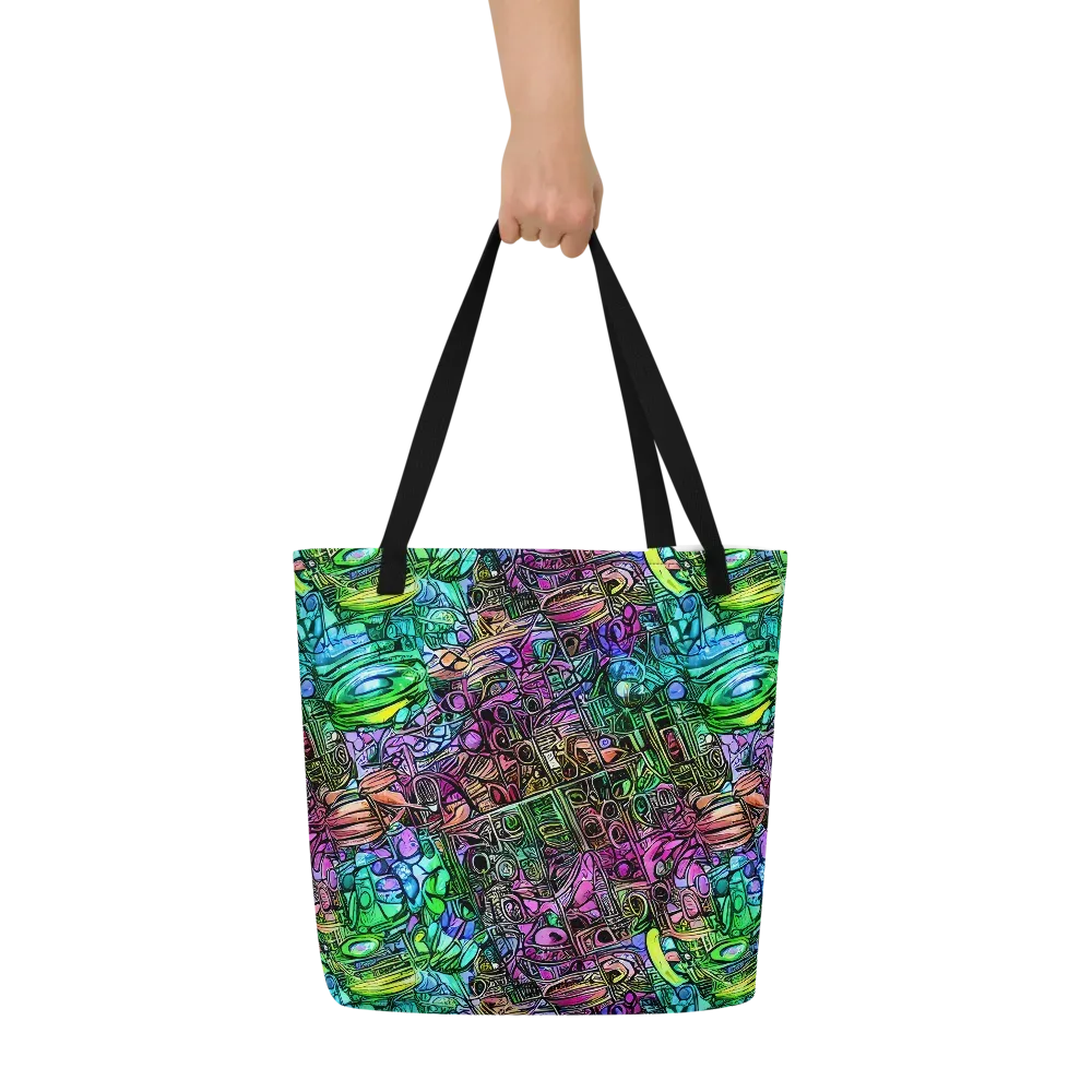 Ultraviolet Uproar on Large Tote Bag W/ Pocket — Front