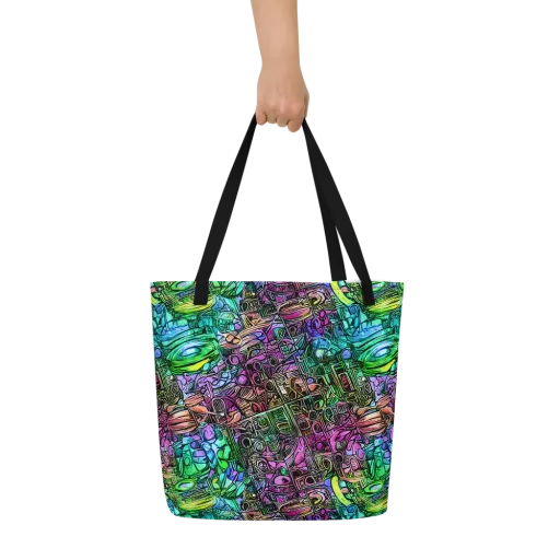 Ultraviolet Uproar on a Large Tote Bag W/ Pocket