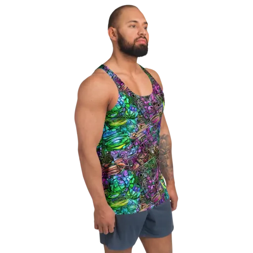 Ultraviolet Uproar on a Men's Tank Top