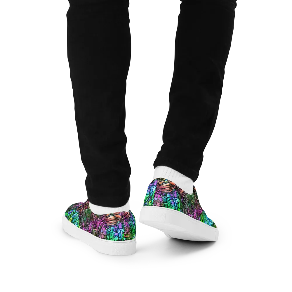 Ultraviolet Uproar on Men's Lace-Up Canvas Shoes — Back