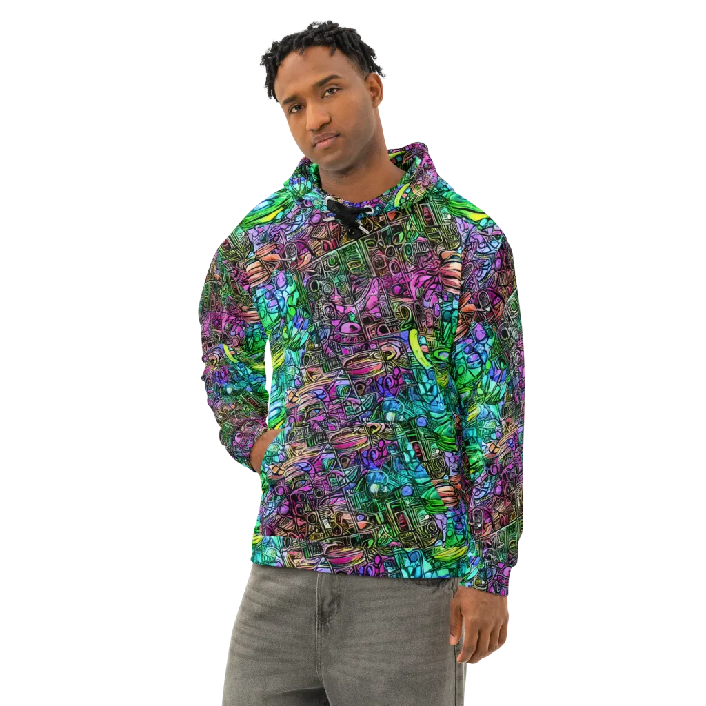 Ultraviolet Uproar on Cotton Hoodie — Left Front