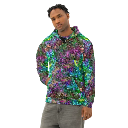 Ultraviolet Uproar on a Cotton Hoodie