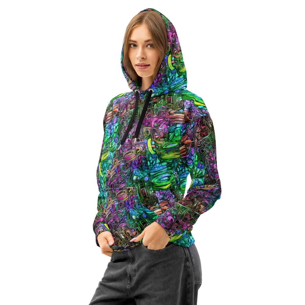 Ultraviolet Uproar on Cotton Hoodie — Left Front