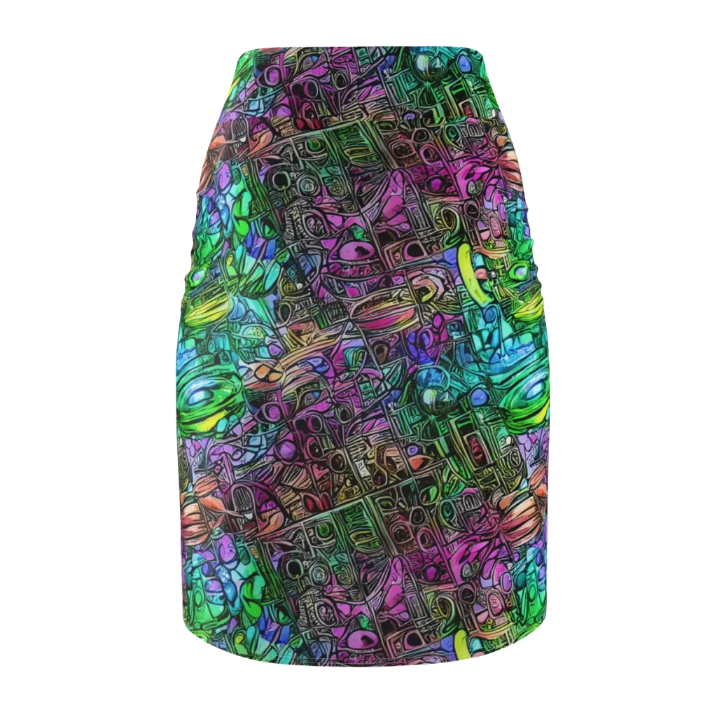 Ultraviolet Uproar on Pencil Skirt — Back