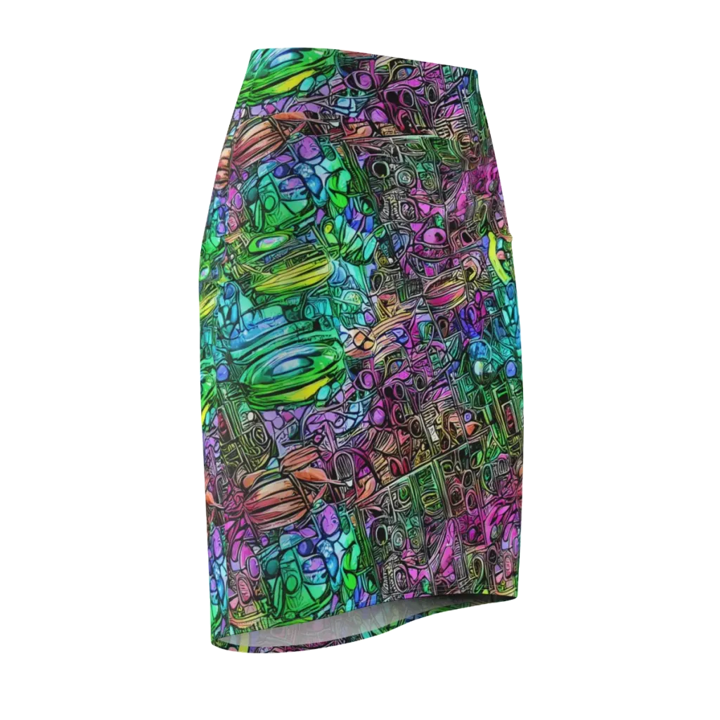Ultraviolet Uproar on Pencil Skirt — Front Side