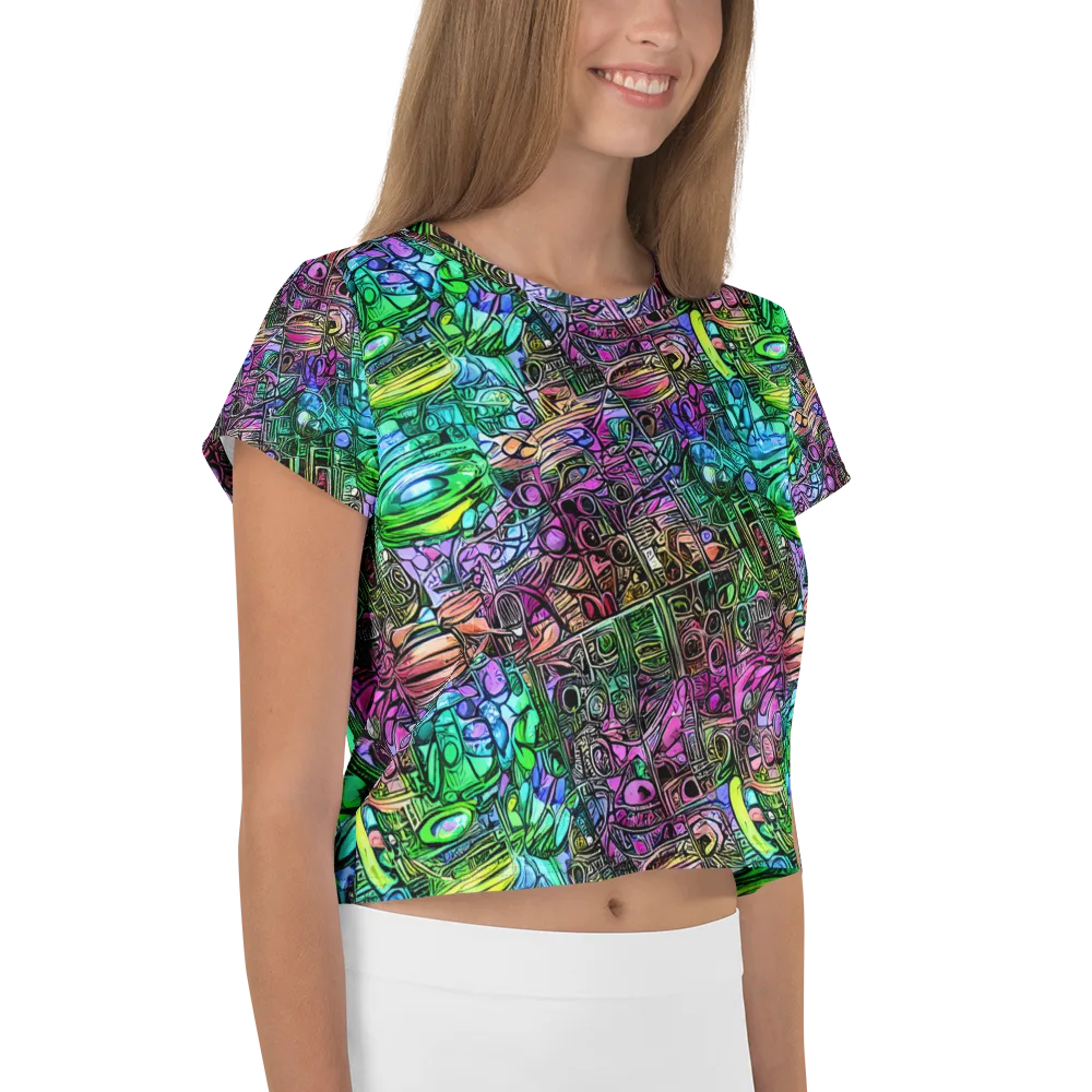 Ultraviolet Uproar on Crop Tee — Right