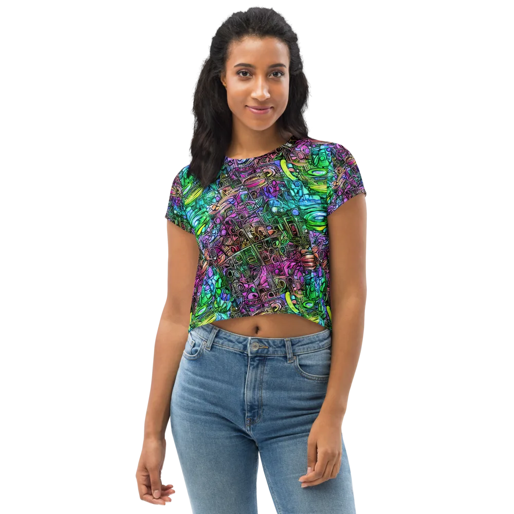 Ultraviolet Uproar on Crop Tee — Front