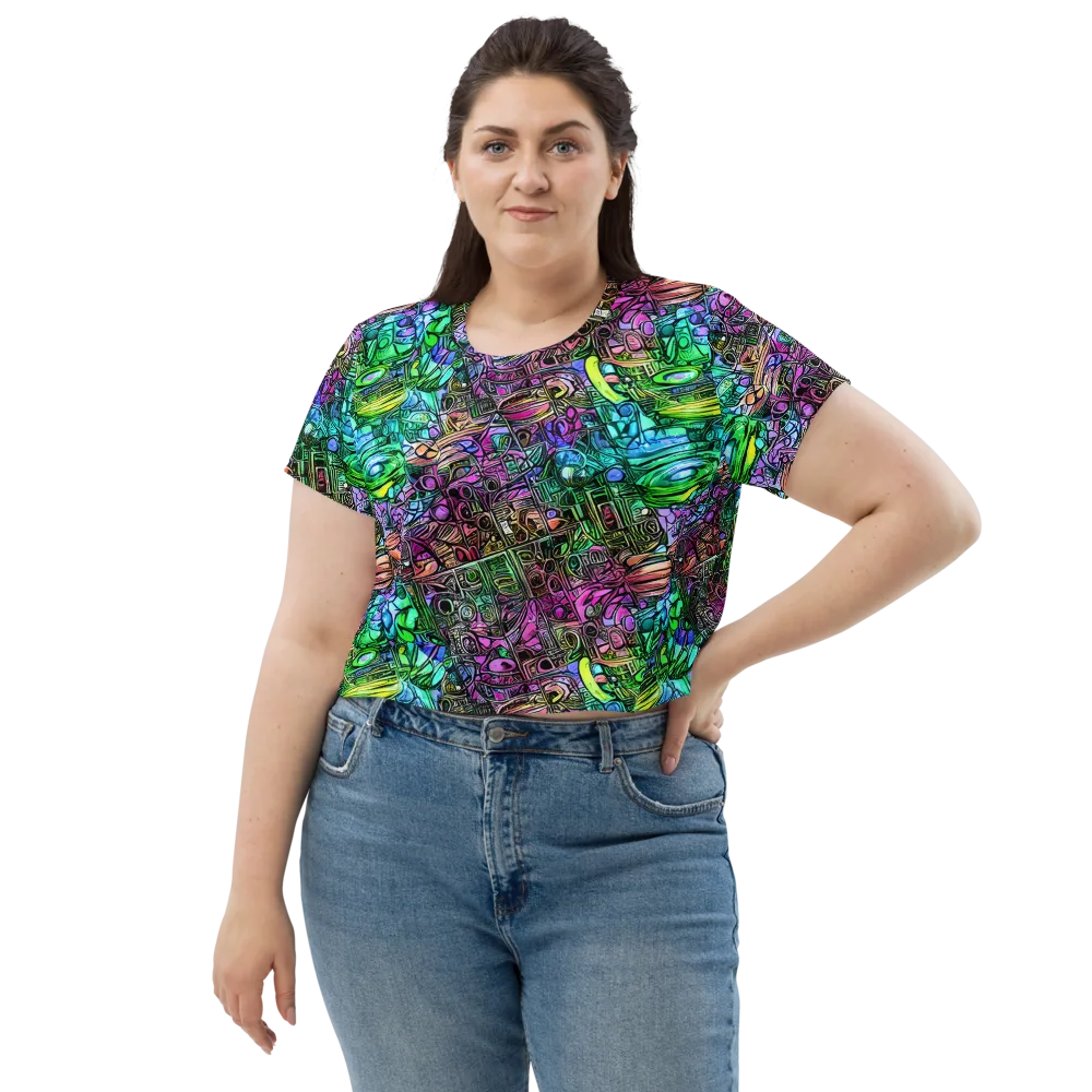 Ultraviolet Uproar on Crop Tee — Front