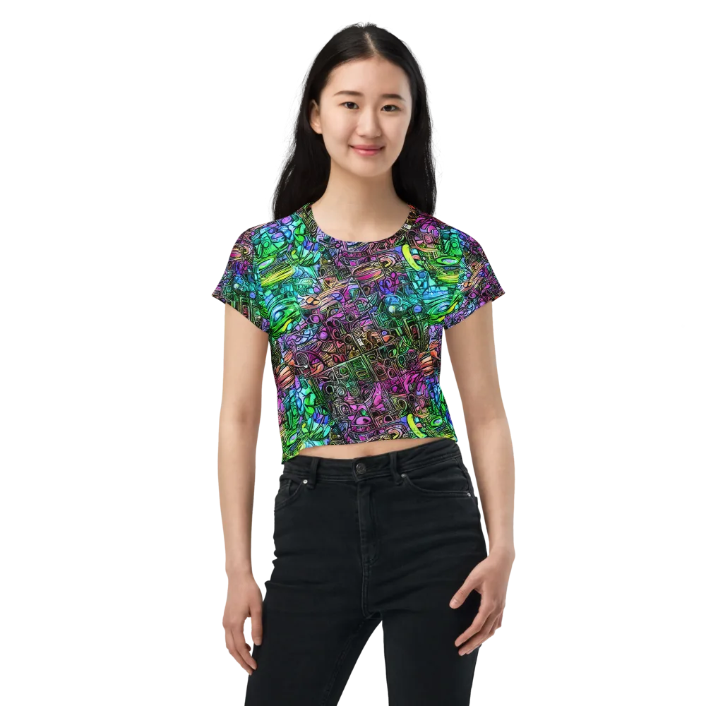 Ultraviolet Uproar on Crop Tee — Front