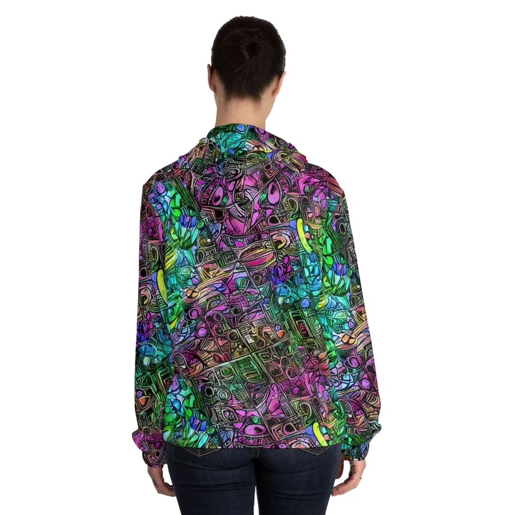 Ultraviolet Uproar on Women's Full-Zip Hoodie — Back On Person