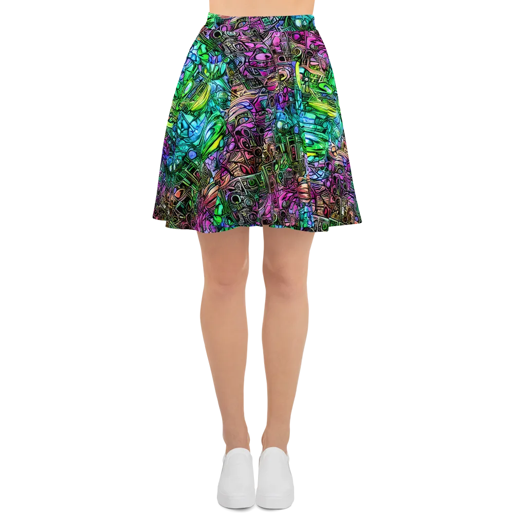 Ultraviolet Uproar on Skater Skirt — Front