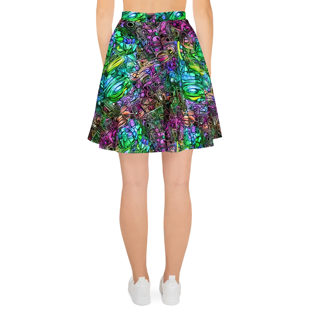 Ultraviolet Uproar on Skater Skirt — Back