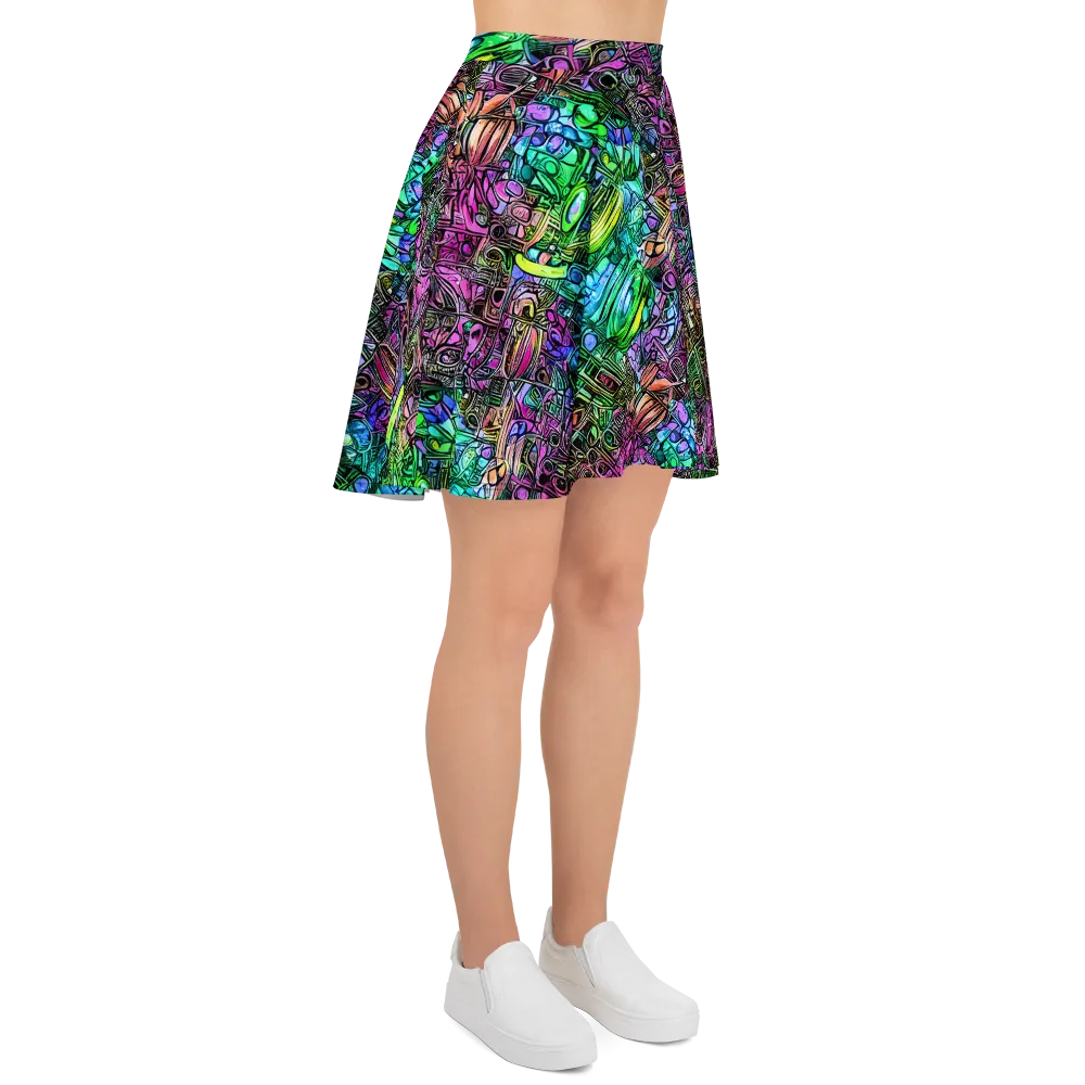 Ultraviolet Uproar on Skater Skirt — Right