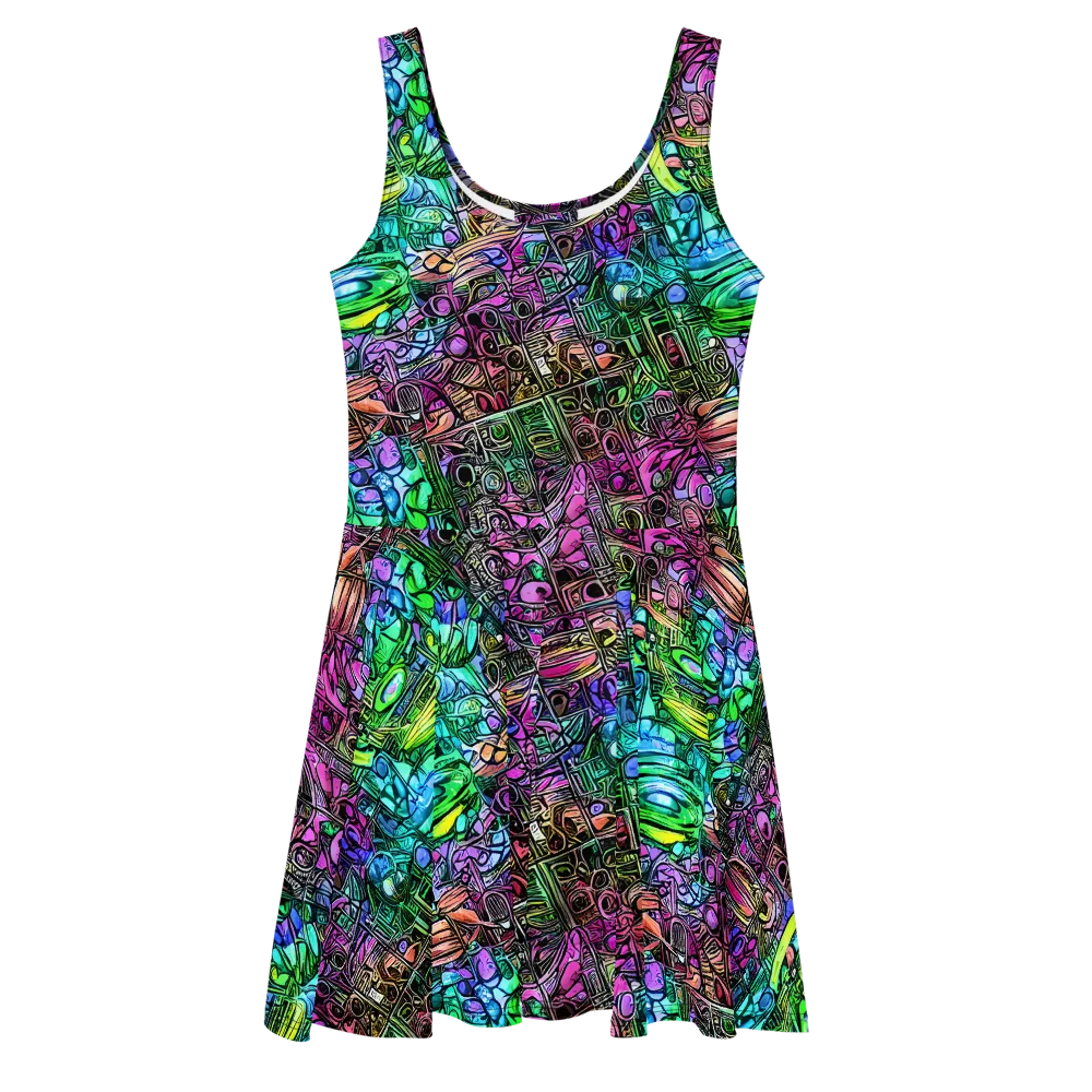 Ultraviolet Uproar on Skater Dress — Front