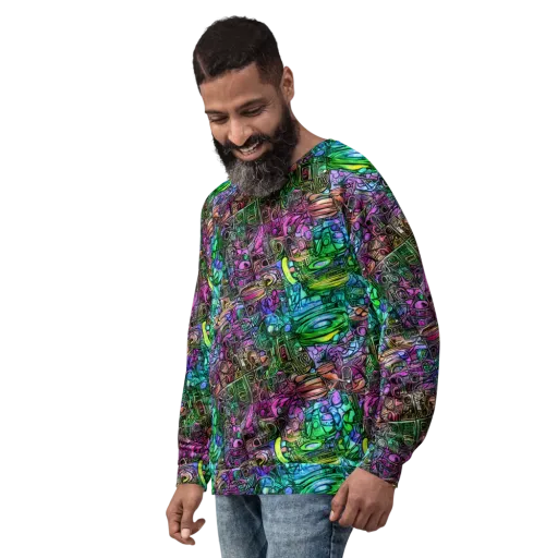 Ultraviolet Uproar on a Sweatshirt