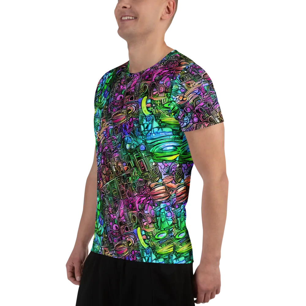 Ultraviolet Uproar on Men's Athletic T-Shirt — Left