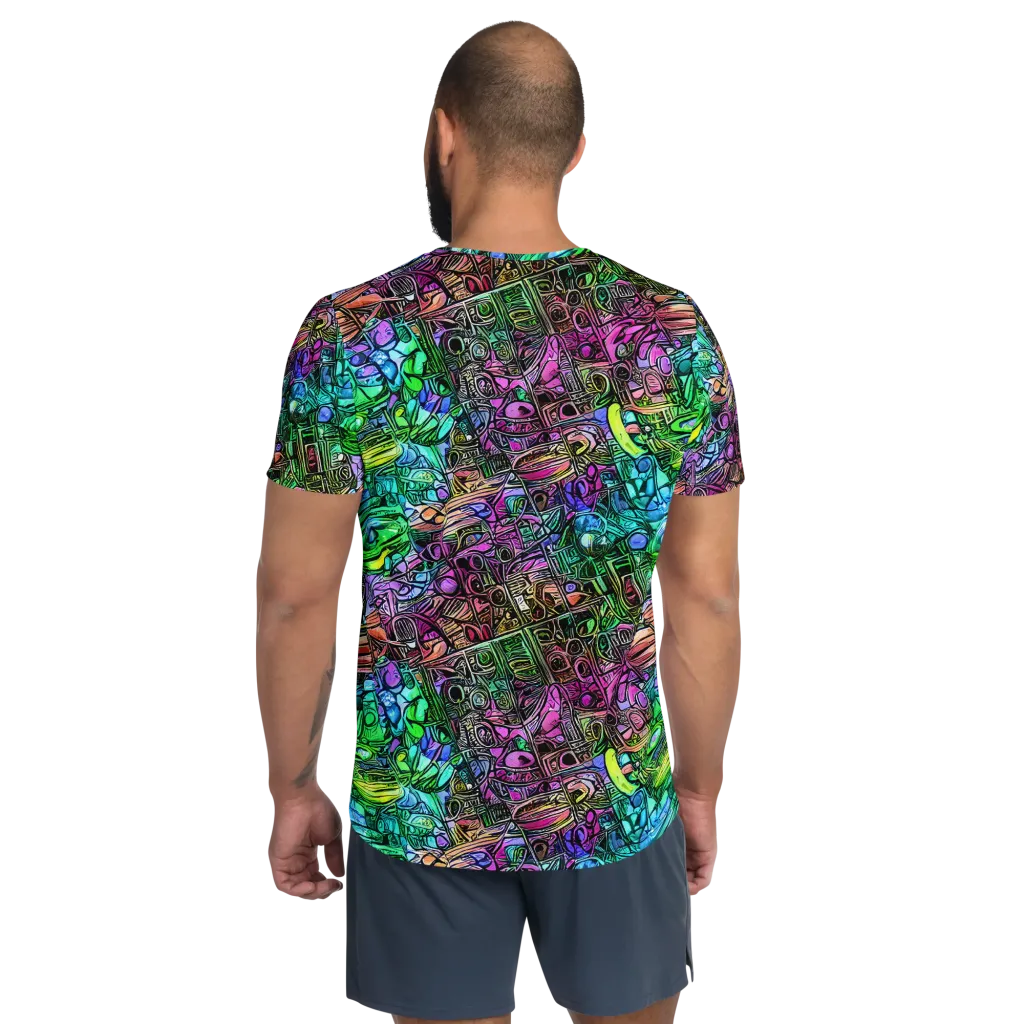 Ultraviolet Uproar on Men's Athletic T-Shirt — Back