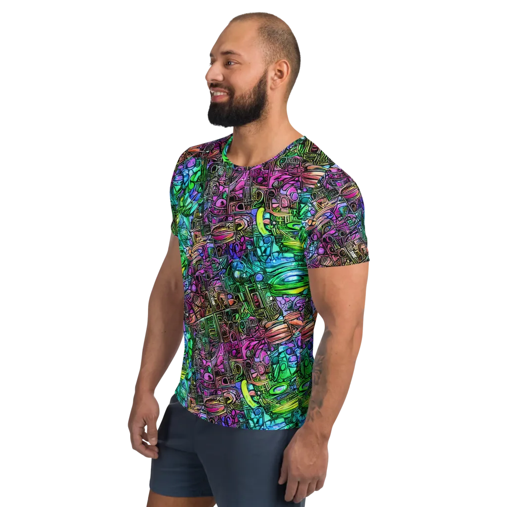 Ultraviolet Uproar on Men's Athletic T-Shirt — Left