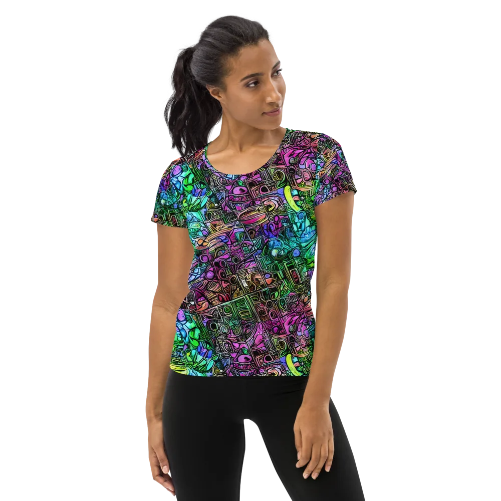 Ultraviolet Uproar on Women's Athletic T-Shirt — Front