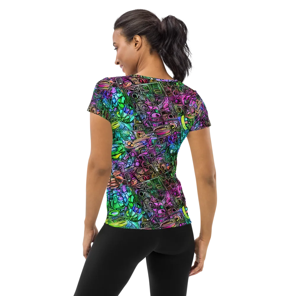 Ultraviolet Uproar on Women's Athletic T-Shirt — Back