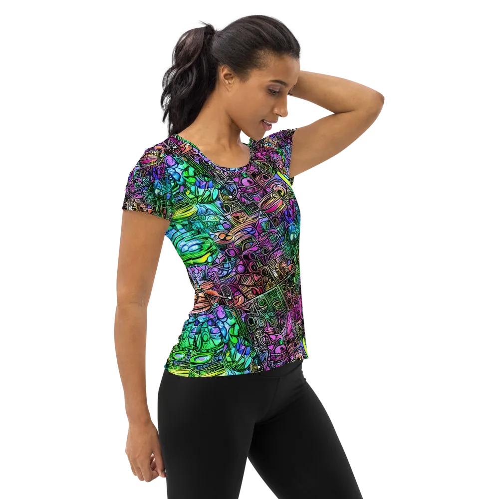Ultraviolet Uproar on Women's Athletic T-Shirt — Right