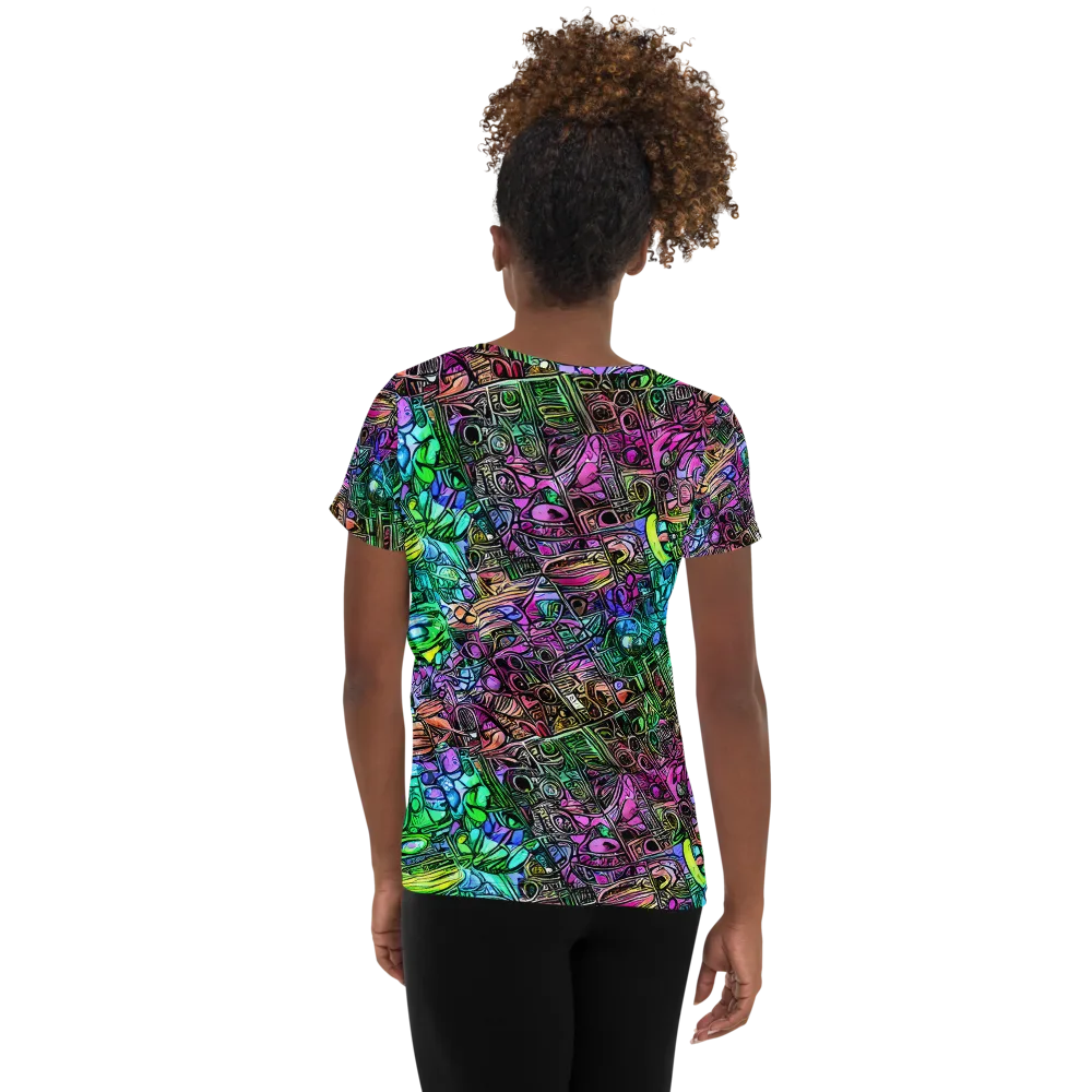 Ultraviolet Uproar on Women's Athletic T-Shirt — Back
