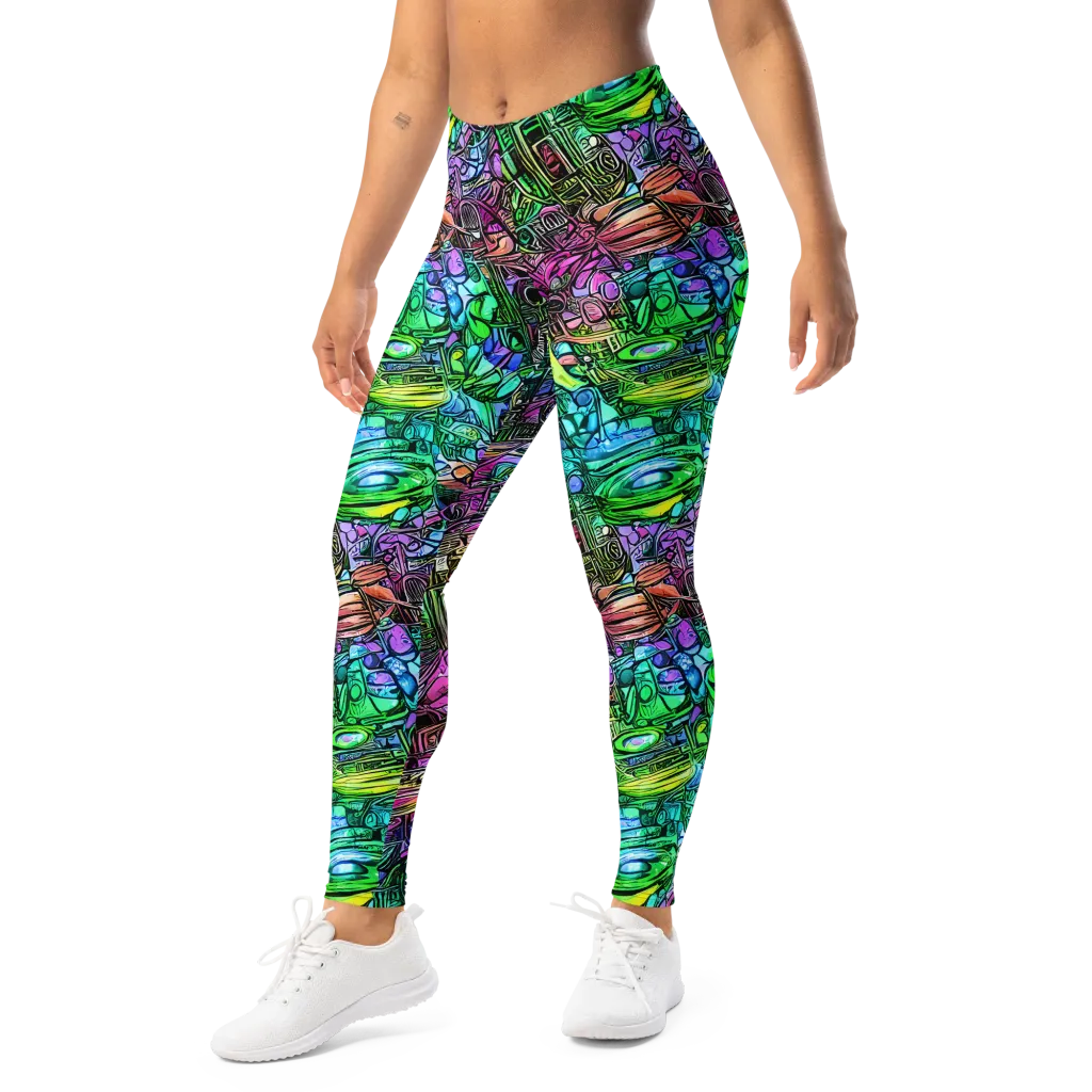 Ultraviolet Uproar on Leggings — Left Front