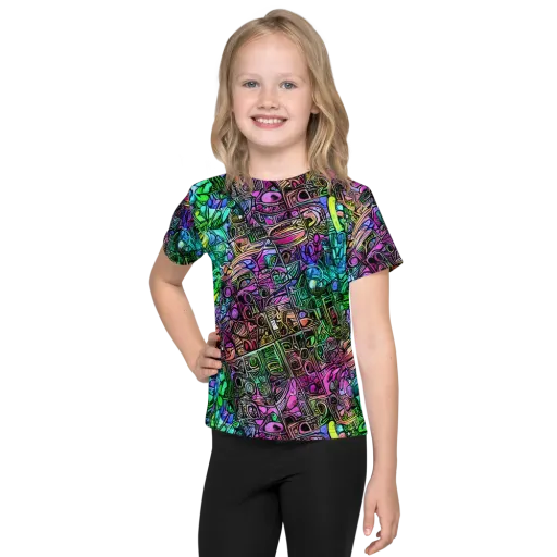 Ultraviolet Uproar on a Kids Crew Neck T-Shirt