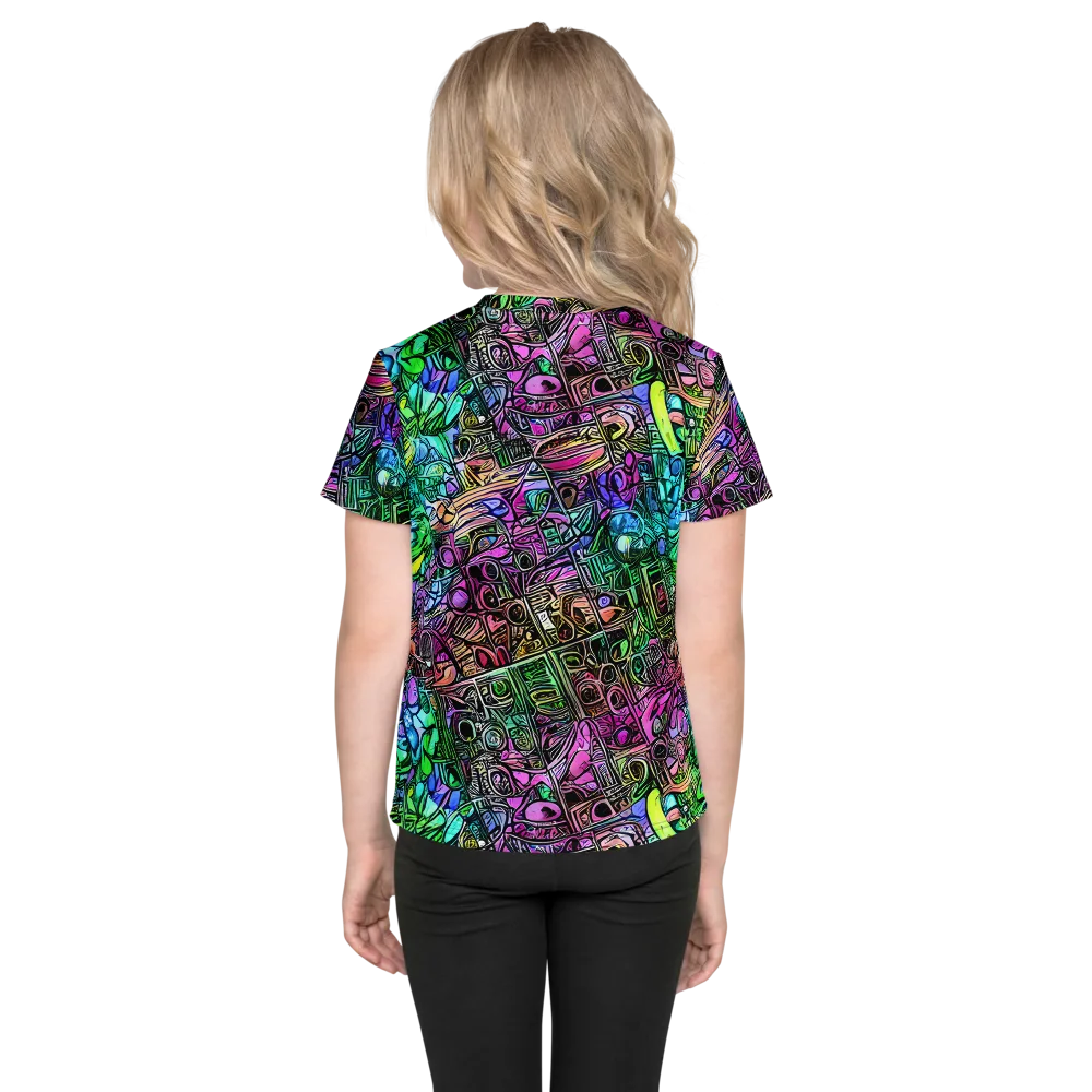 Ultraviolet Uproar on Kids Crew Neck T-Shirt — Back