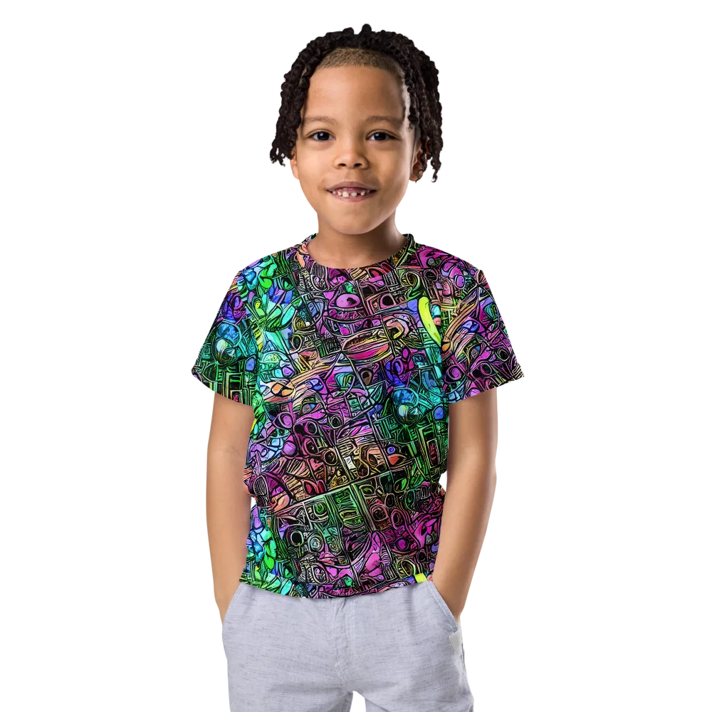 Ultraviolet Uproar on Kids Crew Neck T-Shirt — Front