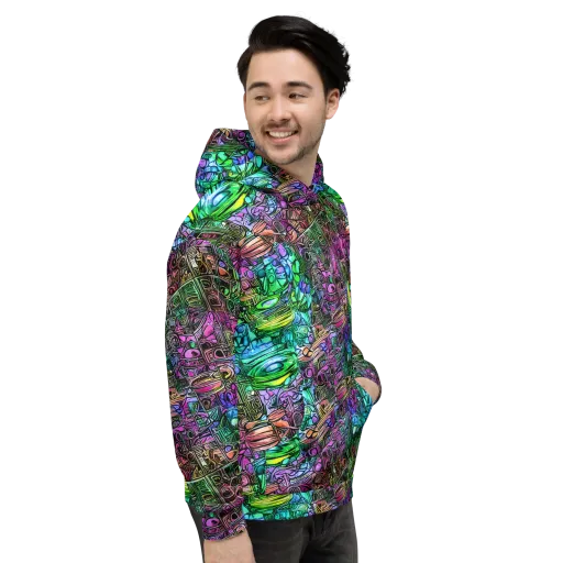 Ultraviolet Uproar on a Hoodie