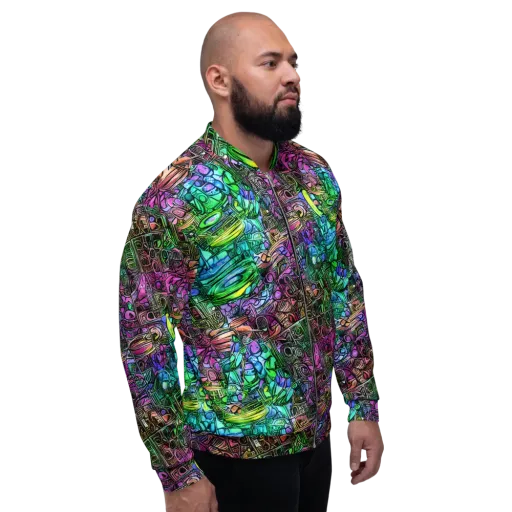Ultraviolet Uproar on a Bomber Jacket