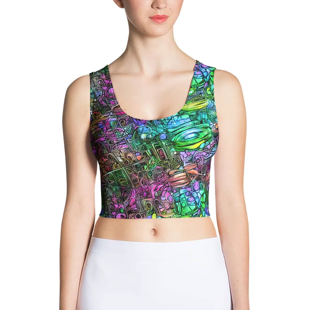 Ultraviolet Uproar on Crop Top — Front