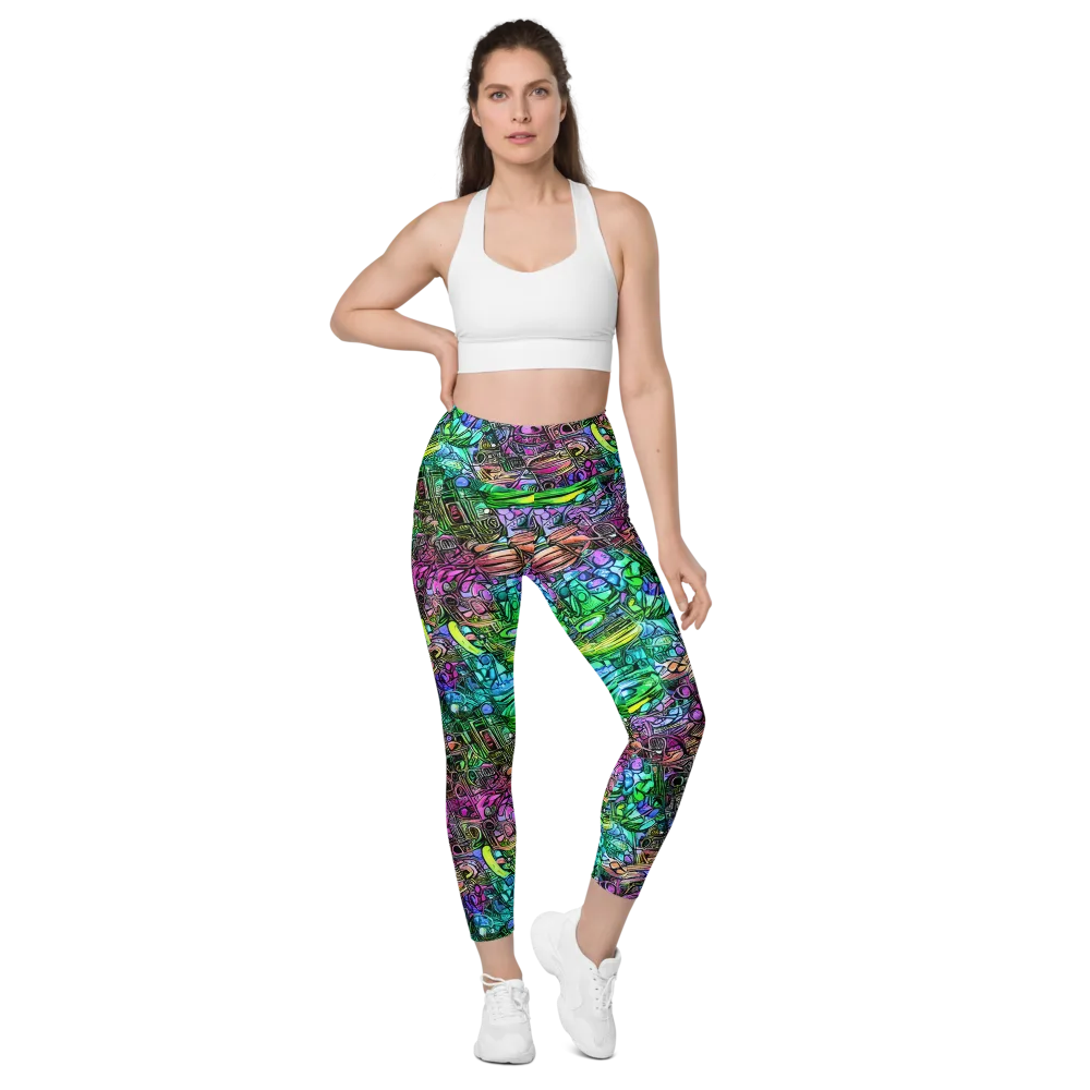 Ultraviolet Uproar on Leggings with Pockets — Front