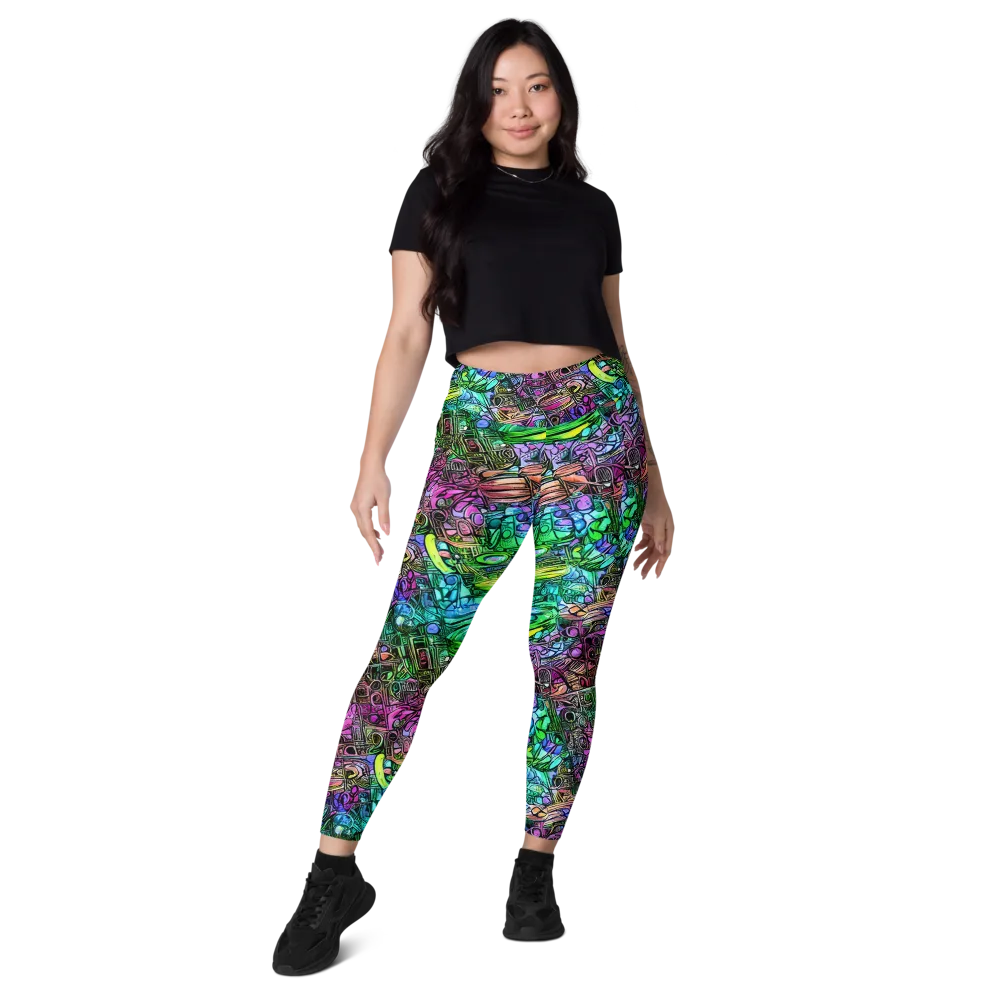Ultraviolet Uproar on Leggings with Pockets — Front