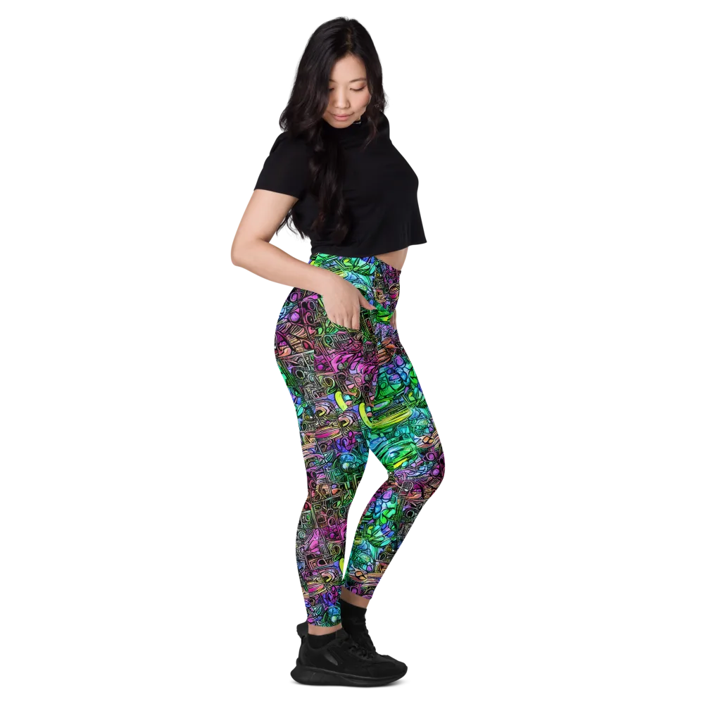 Ultraviolet Uproar on Leggings with Pockets — Right