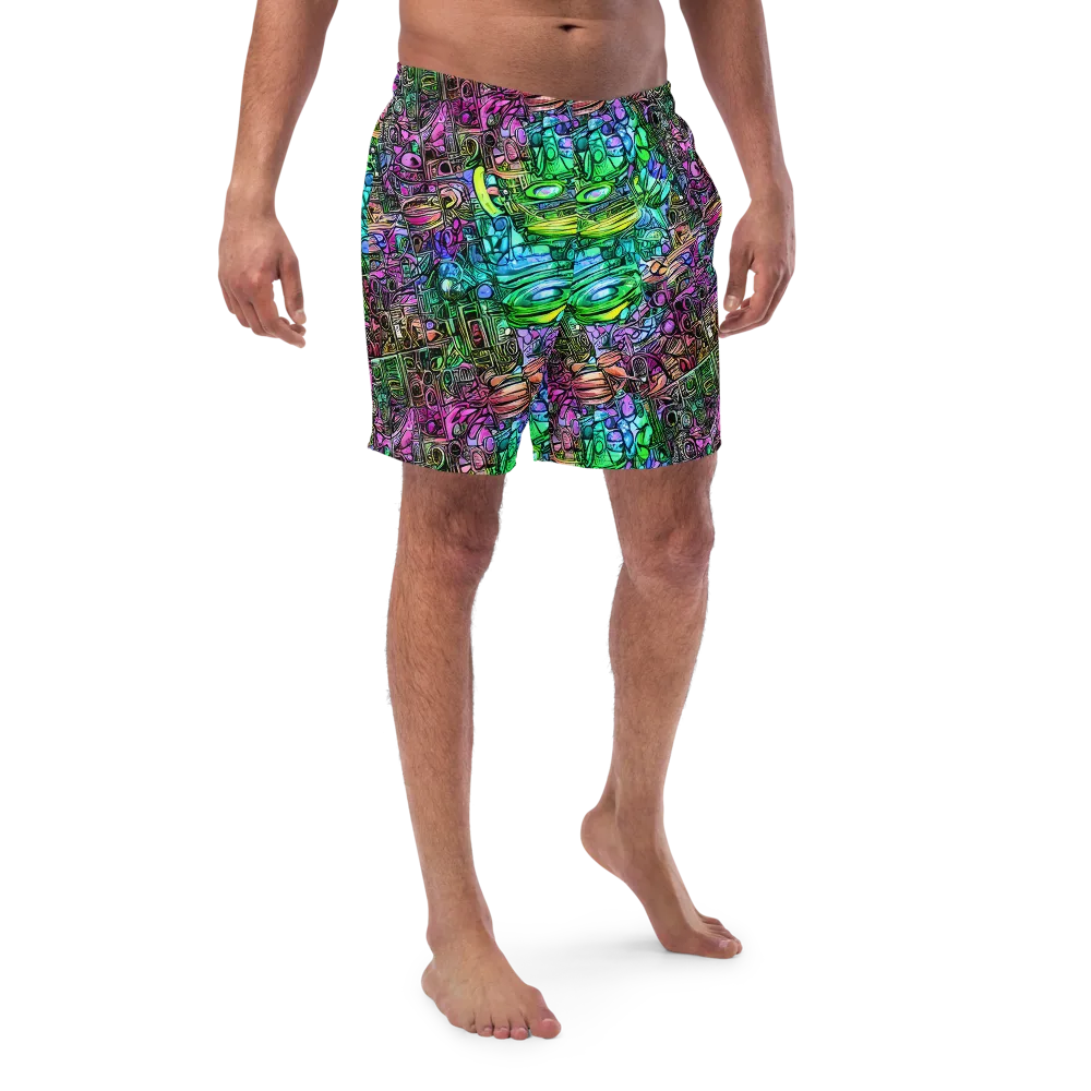 Ultraviolet Uproar on Swim Trunks — Front