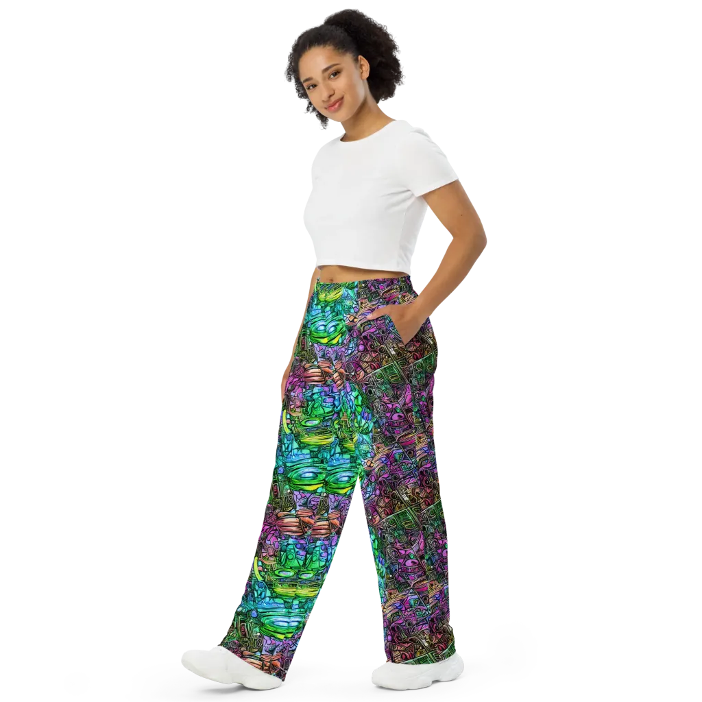 Ultraviolet Uproar on Wide-Leg Pants — Left Front