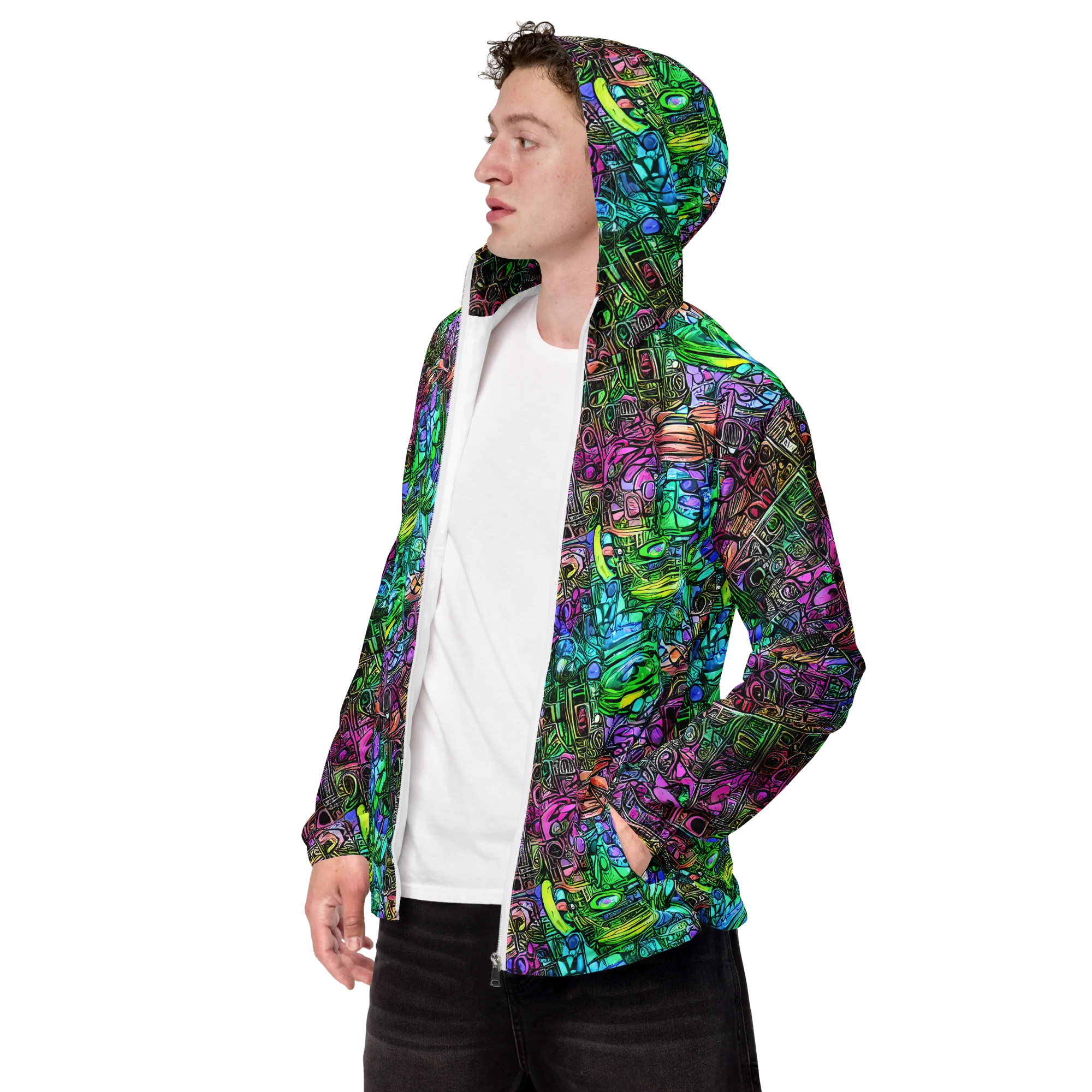 Ultraviolet Uproar on Men's Windbreaker — Left Front