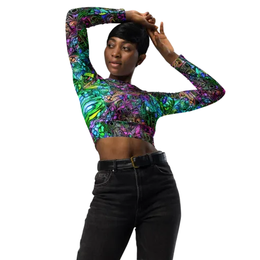 Ultraviolet Uproar on a Long Sleeve Crop Top
