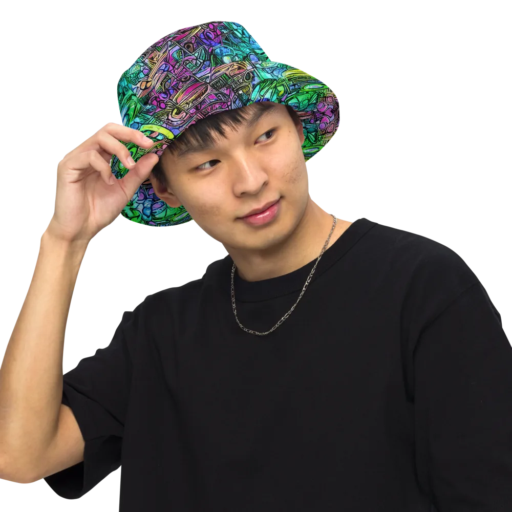 Ultraviolet Uproar on Reversible Bucket Hat — Front Inside