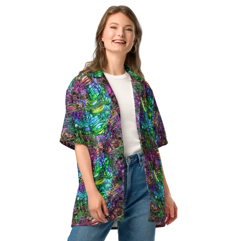 Ultraviolet Uproar on Button Shirt — Front