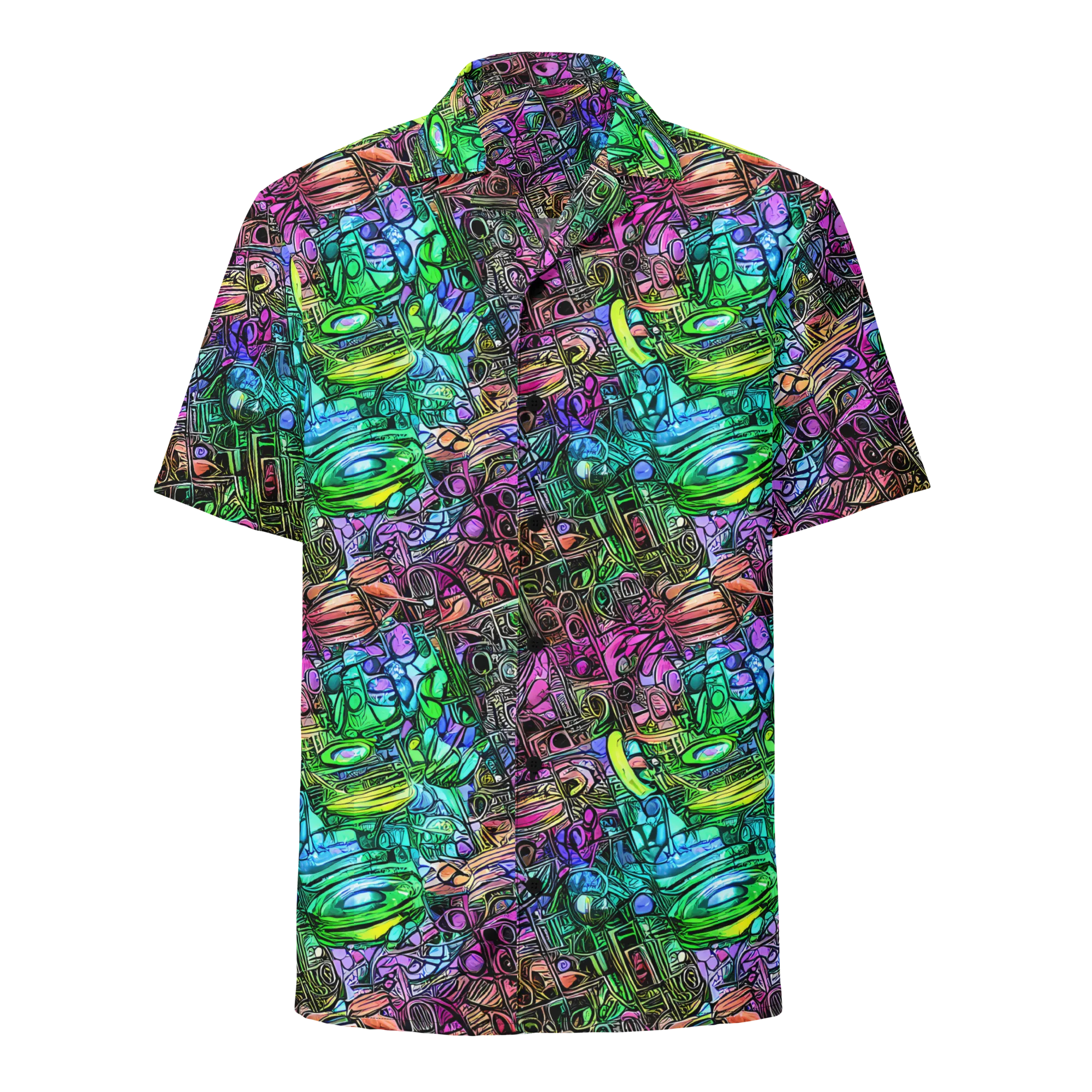 Ultraviolet Uproar on Button Shirt — Front