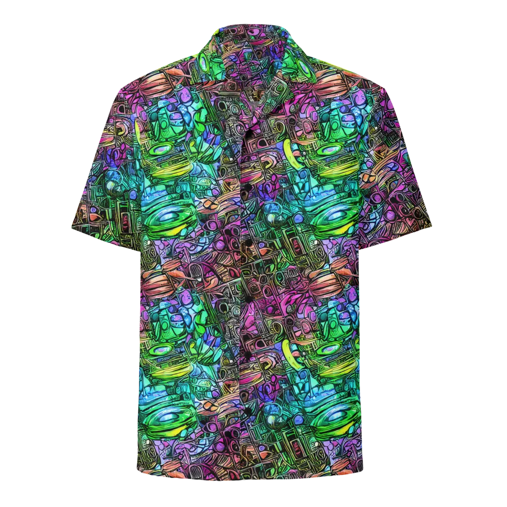 Ultraviolet Uproar on Button Shirt — Front