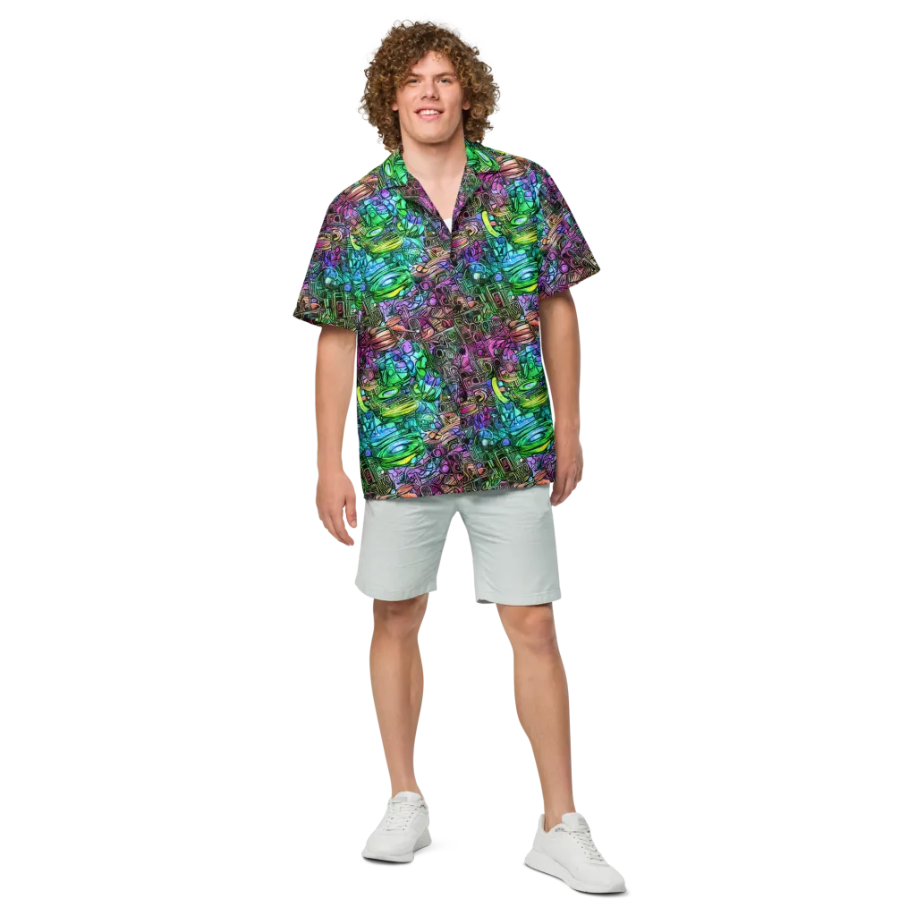Ultraviolet Uproar on Button Shirt — Front