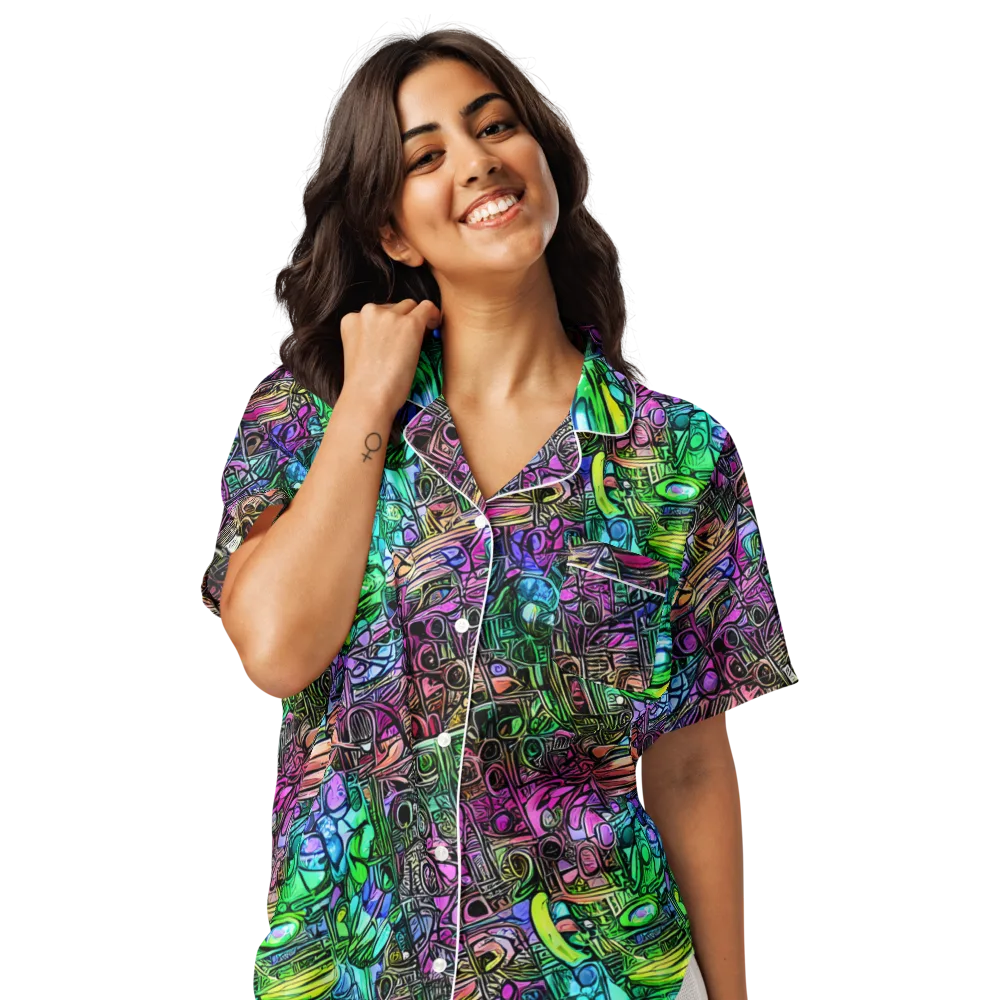 Ultraviolet Uproar on Women's Short Sleeve Pajama Top — Front